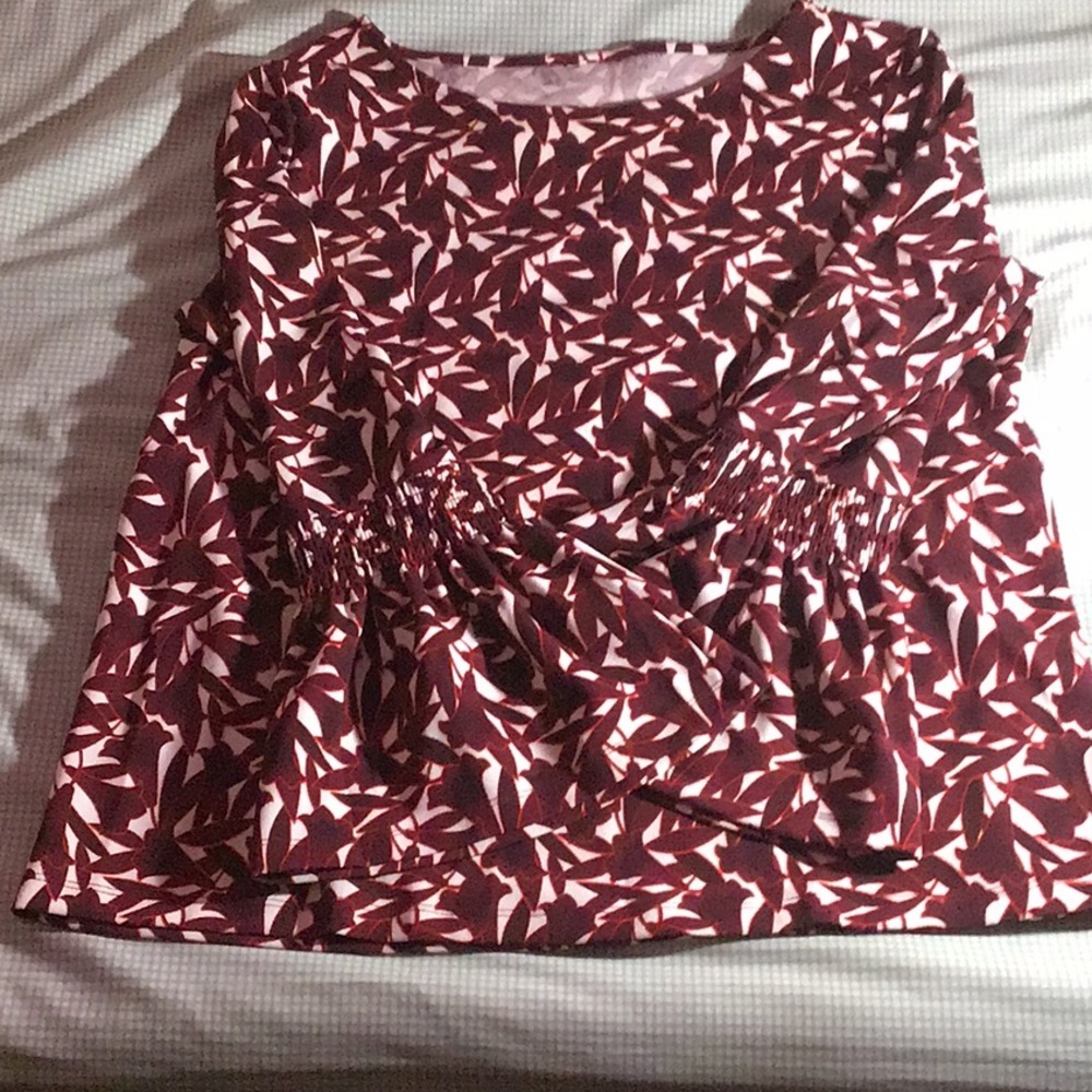 Red/maroon flower blouse
